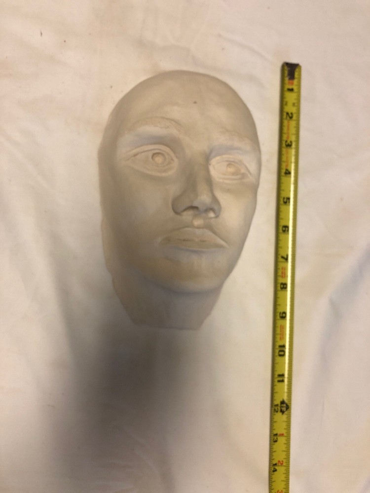 Mask Face Sculpture Modern Art 10" Unsigned Art