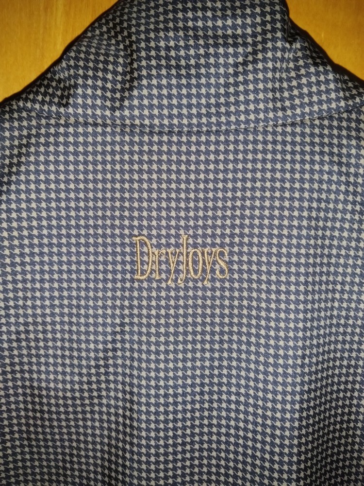 DryJoys Pullover Golf Vest Black Beige Herringbone Design Size Medium