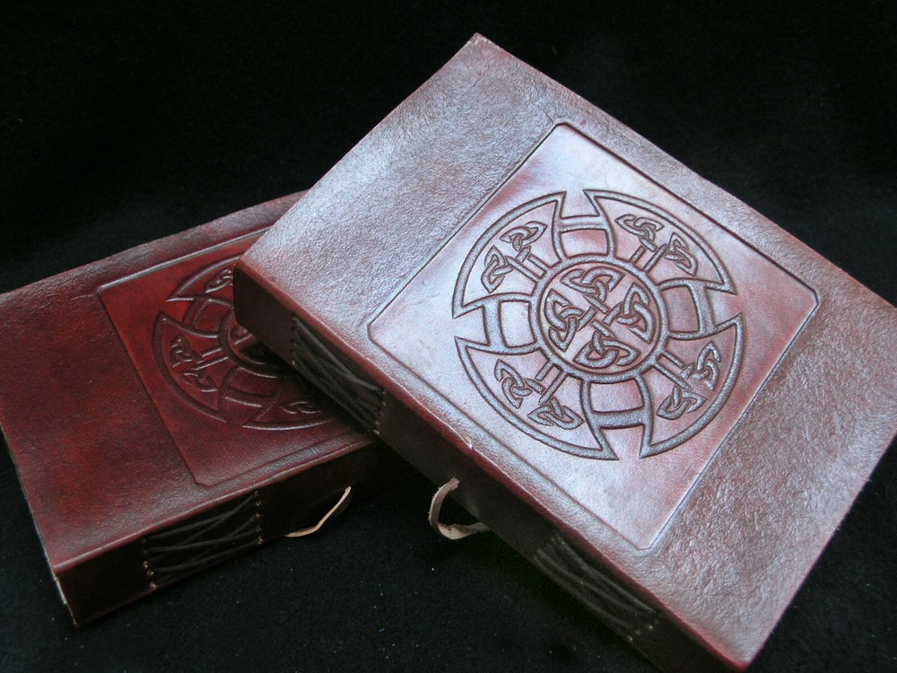 A5 CELTIC MANDALA - Handmade Leather Diary Journal Grimoire Book-of-Shadows
