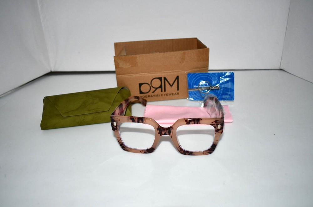DOERAYMI Blue Light Blocking Glasses Ultra-lightweight in Brown Multi #44 NEW