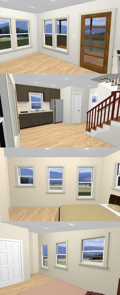 16x16 Tiny House -- 671 sqft -- PDF Floor Plan -- Model 22A