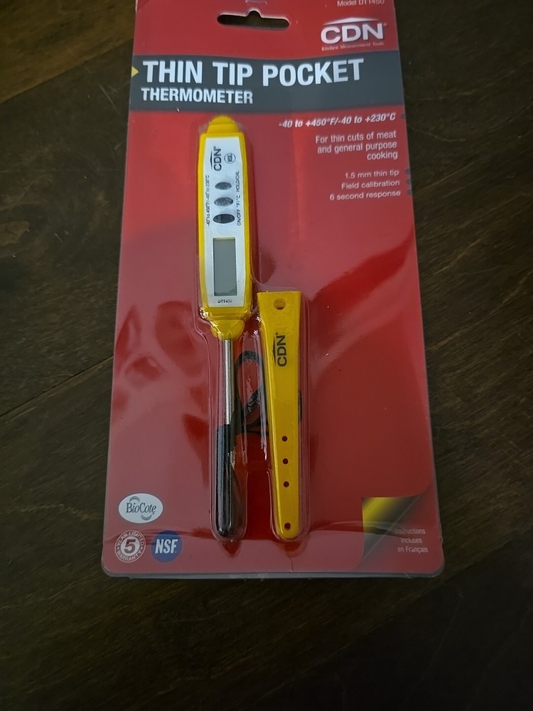 CDN DTT450 ProAccurate Thin Tip Yellow Thermometer w/ 6 Second Response