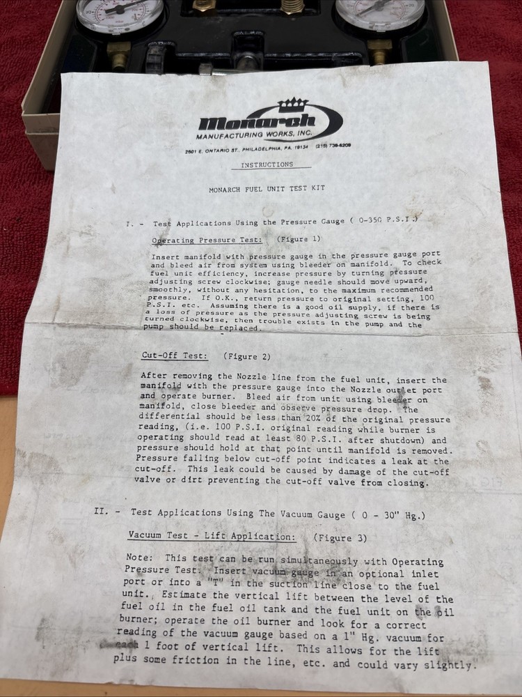 Monarch Fuel Test Kit