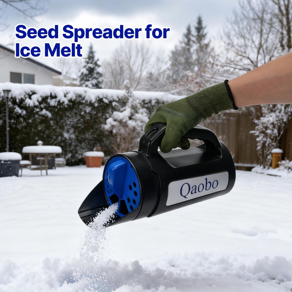 3-Adjustable-Setting Handheld Spreader, Multi-Use Lawn Spreaders for Fertiliz...