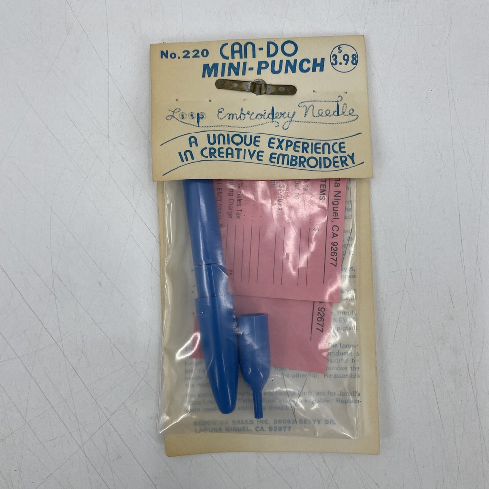 New Can-Do Mini-Punch 220 Loop Embroidery Needle Vintage Sealed