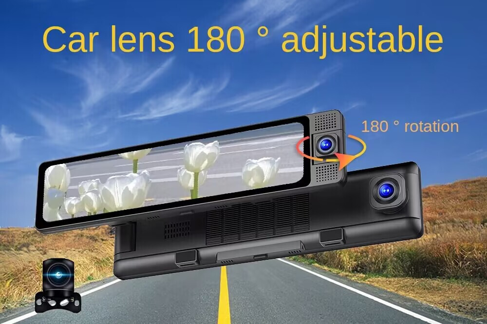 1080P HD Dash Cam Car DVR Front Inside Rear Camera Touch Screen Video Recorder