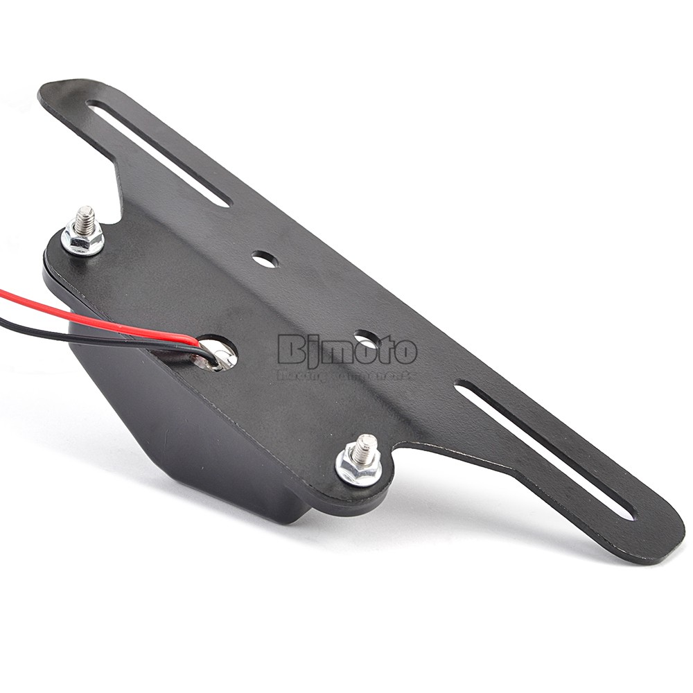 Universal Motorcycle License Plate Mount Holder Bracket LED Tail Rear Light