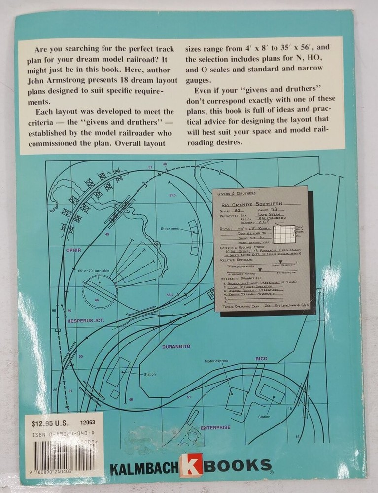 18 Tailor-Made Model Railroad Track Plans Paperback Book John Armstrong