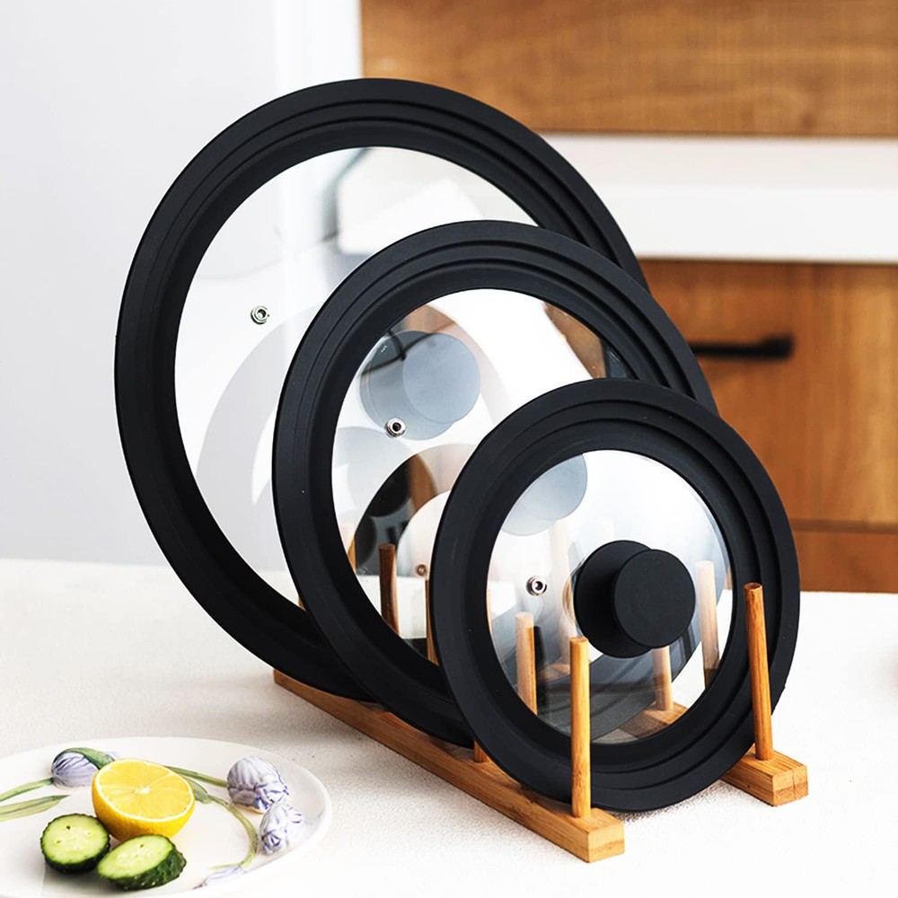 Universal Pot Lid - Pan Fits 7", 8", 9" Cookware, and 9", Black