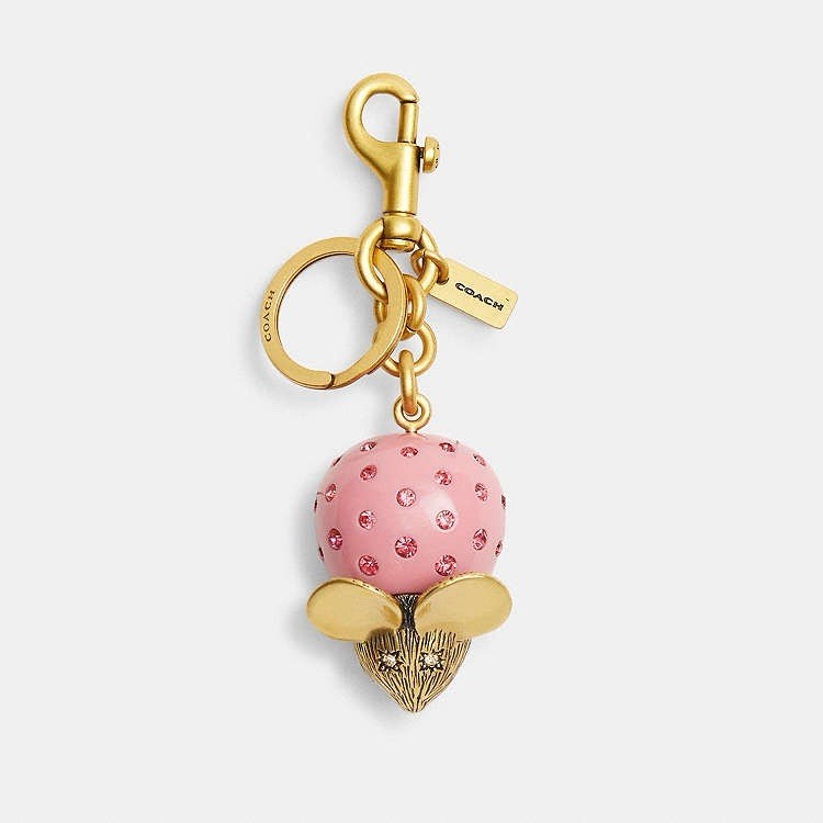 COACH PINK CRYSTAL MOUSE BRASS CAX70