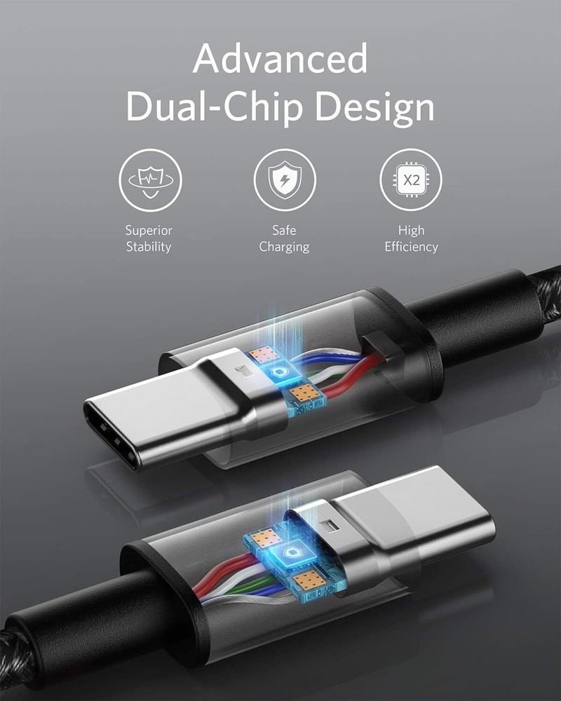 Anker USB C Cable 100W 10ft, USB C to USB C Cable USB 2.0, Type C Charging Cable