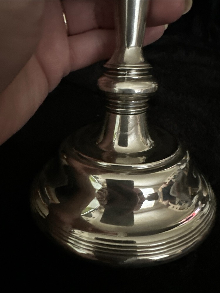 Vintage Candlestick Holder Pair Silver Plated