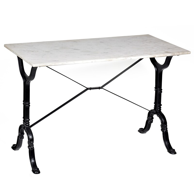 Bowery Hill Solid Marble Top Bar Table in White
