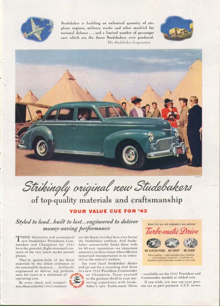 Strikingly original new Studebaker ad 1942 Time