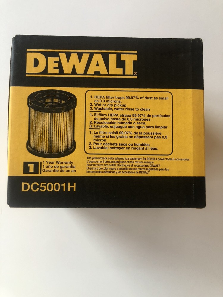 NEW ~ DeWALT HEPA FILTER ~ DC5001H ~ Replacement For DC500 VACUUM