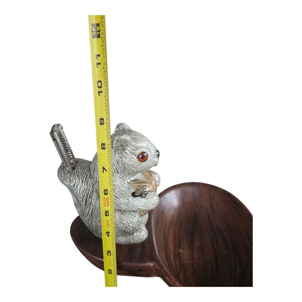Vintage Nutcracker Ceramic Squirrel and Bowl with Tools Handmase USA Gift