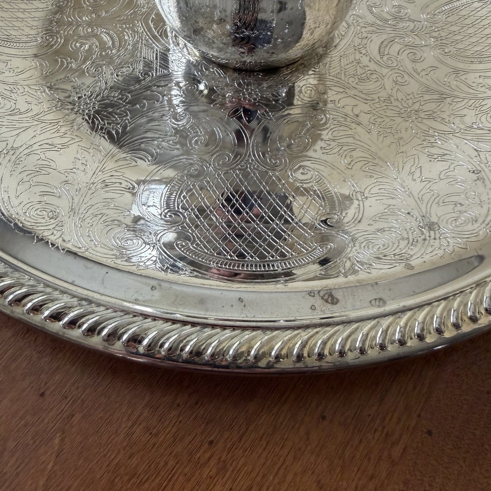 International Silverplate Un-Attached Chip & Dip Serving Tray Platter 12”