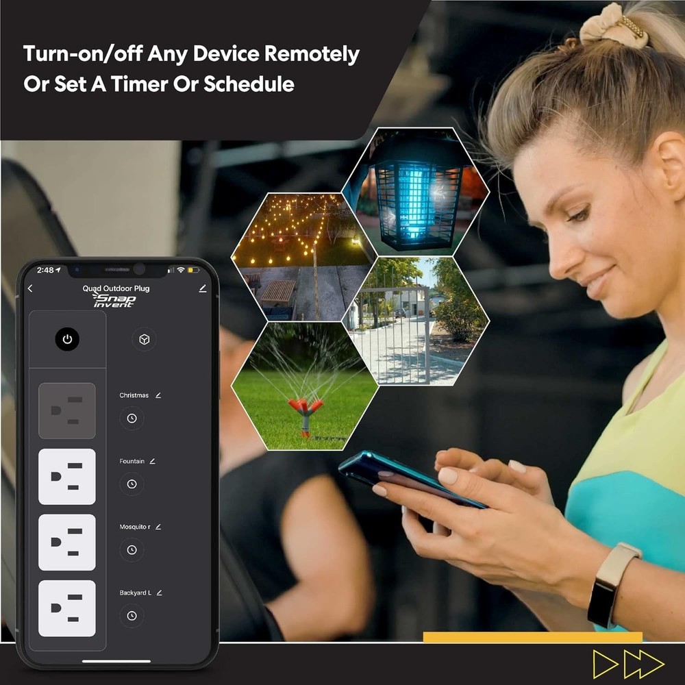 Weatherproof Electrical Power Strip Black