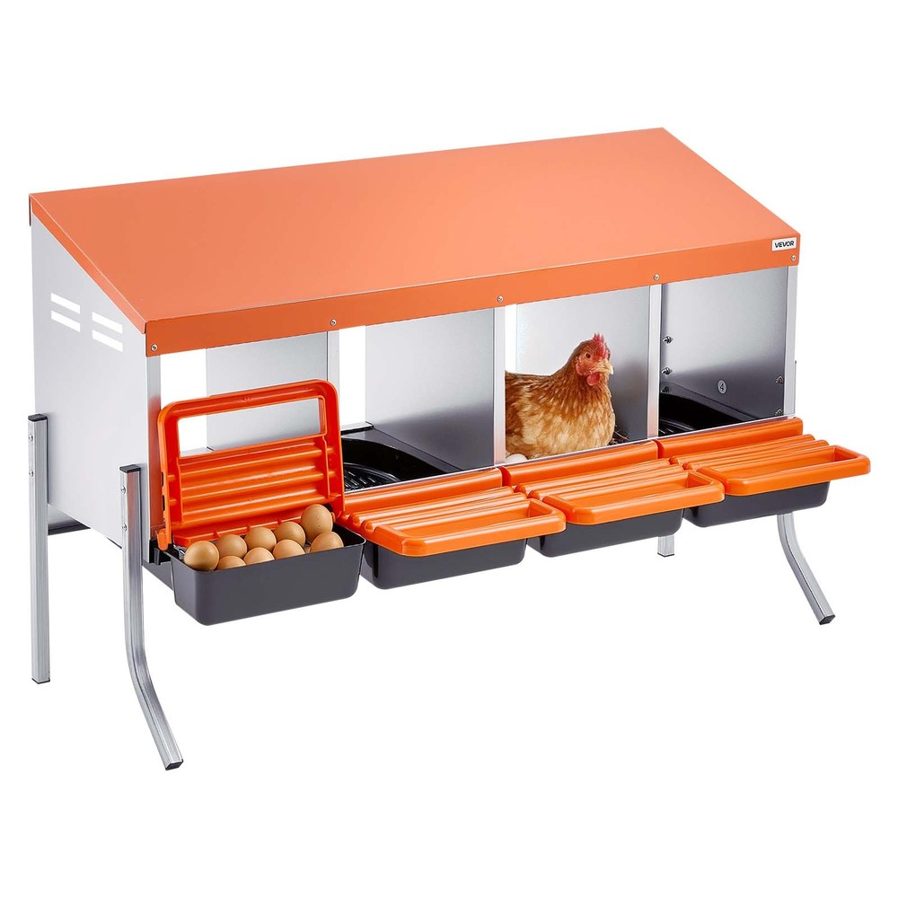 VEVOR Chicken Nesting Boxes Chicken Laying Boxes 4 Compartments for Laying Eggs