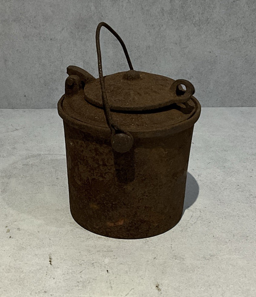 Antique Cast Iron Glue Pot Complete Primitive