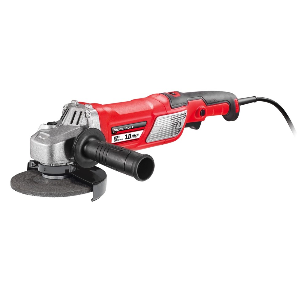 Powerbuilt 5 Inch 10 Amp Variable Speed Angle Grinder with Electronic Speed