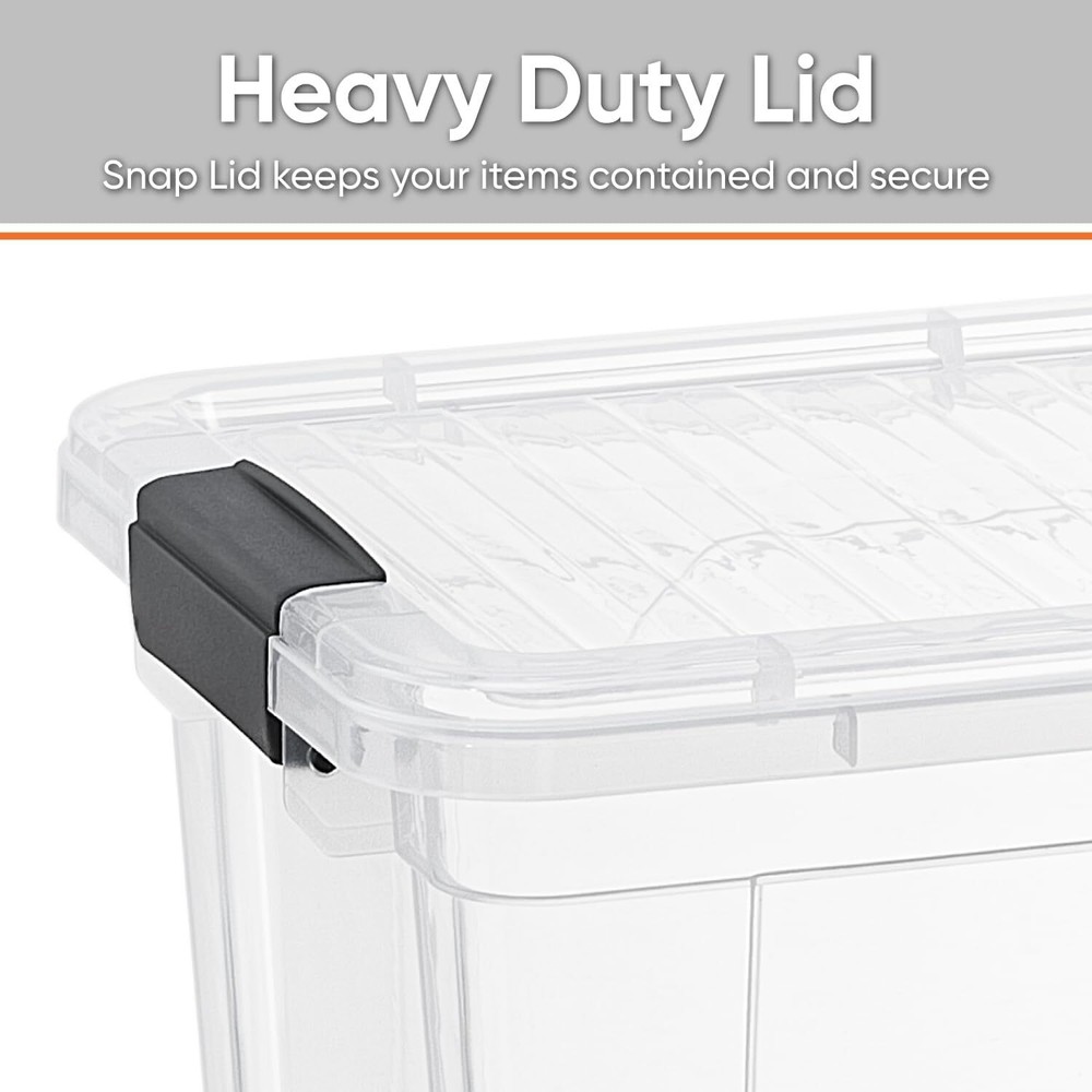 Superio Clear Storage Bins with Lids, 6 Pack- Plastic Storage Boxes - 8.7 Quart
