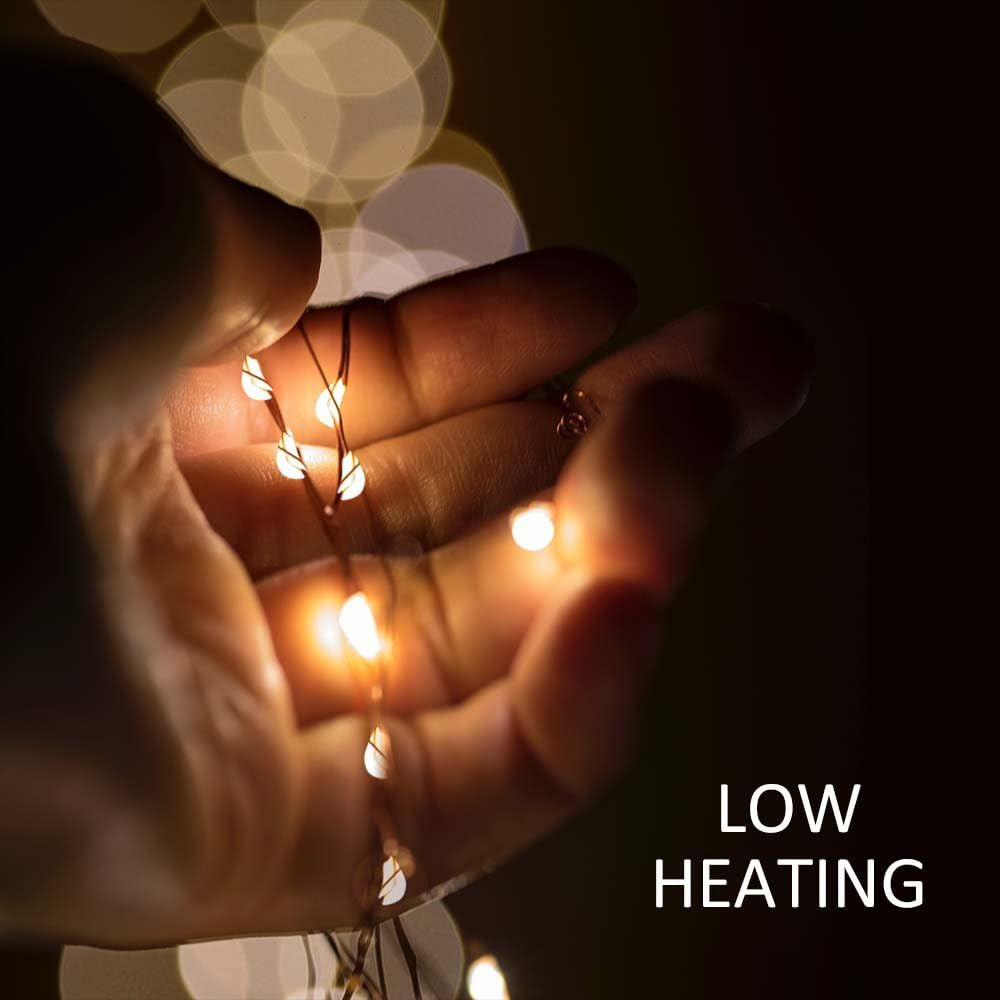 3 Pack Rechargeable Fairy Lights 10Ft 30 LED, 4 Modes Battery Copper Wire String