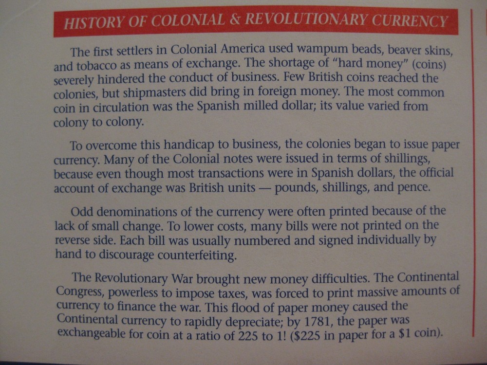U.S. Colonial & Revolutionary Banknote set Historical documents NICE 7 notes