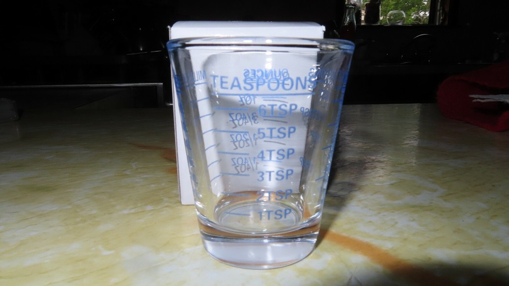 SHOT GLASS MINI MEASURE MEASURING CUP BLUE