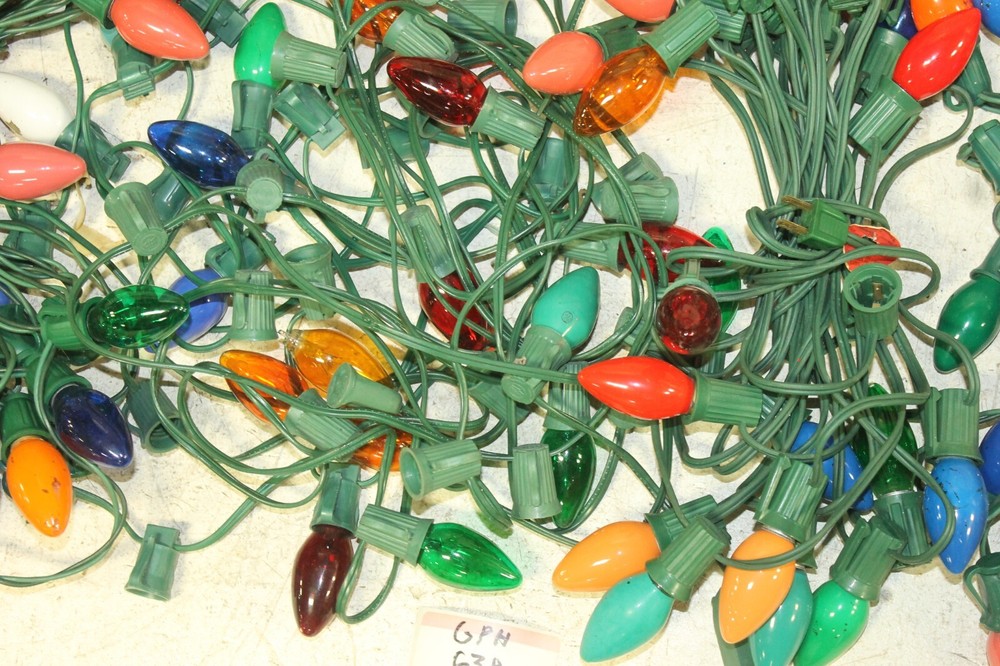 C-9 Cermaic Light Bulbs All Different Colors String Light Christmas Lights