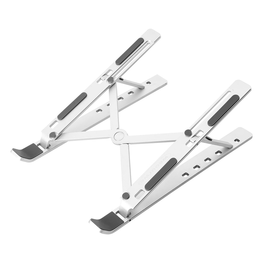 weourwe Ergonomic and Foldable Laptop Stand for Desk, Adjustable Silver