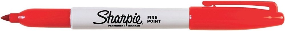 Fine Tip Permanent Markers, Black & Red 2-Pack