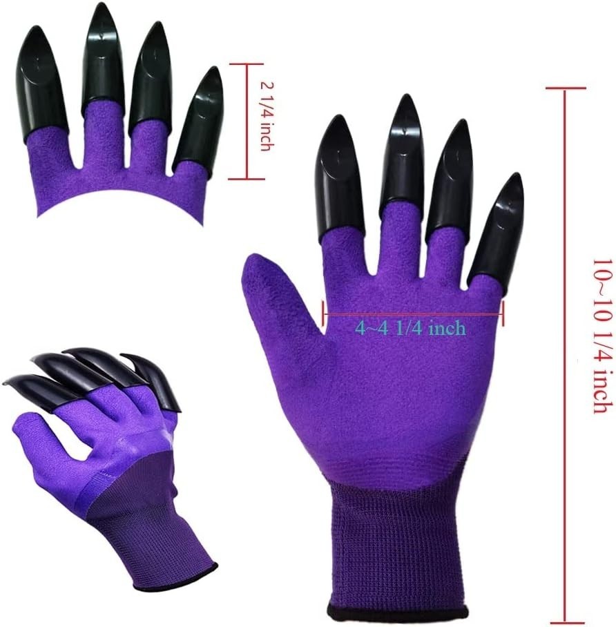 Comfortable Universal Size Claw Gloves for Gardening – Clean & Efficient Digging