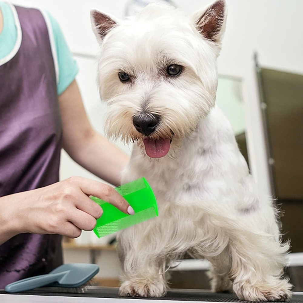 4-Pack Gentle Fine Tooth Combs for Dogs and Cats - Multi-Functional Grooming