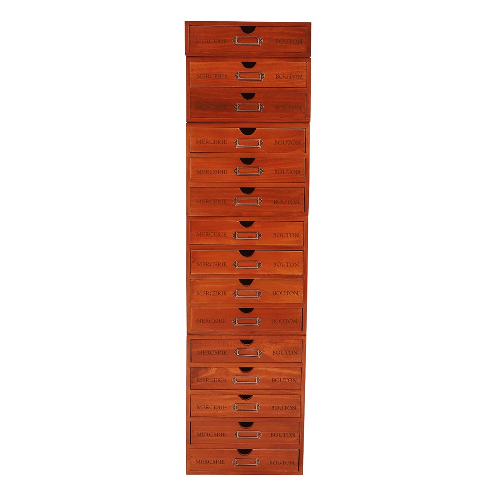 5 PCS Wooden Desktop Organizers Retro Rectangular Storage Drawers For Tabletop