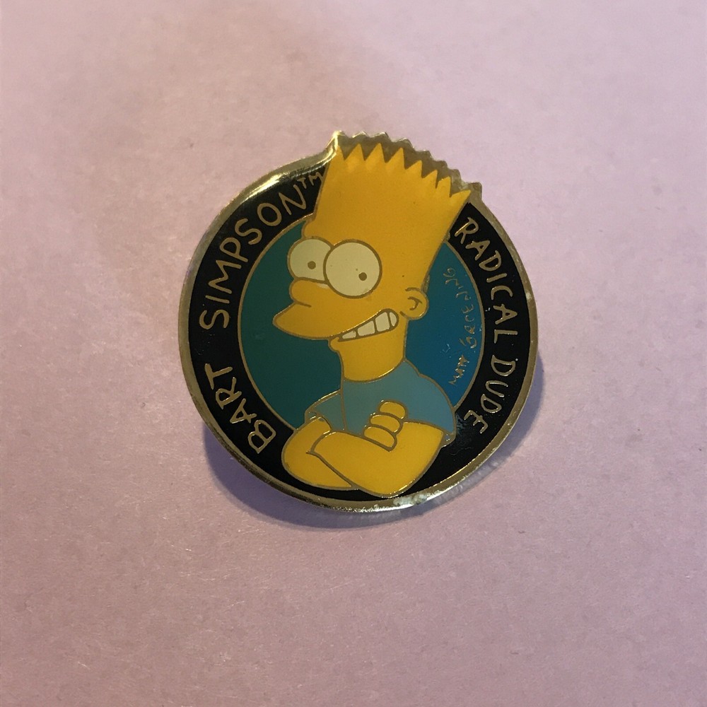 Bart Simpson Vintage 1990 "Radical Dude" Bart Simpson pin