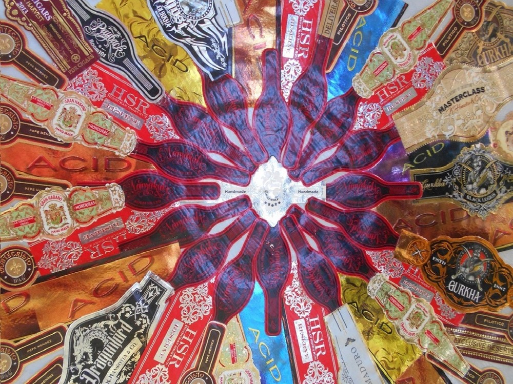 Stogie Sun. Original collage by Nancy.