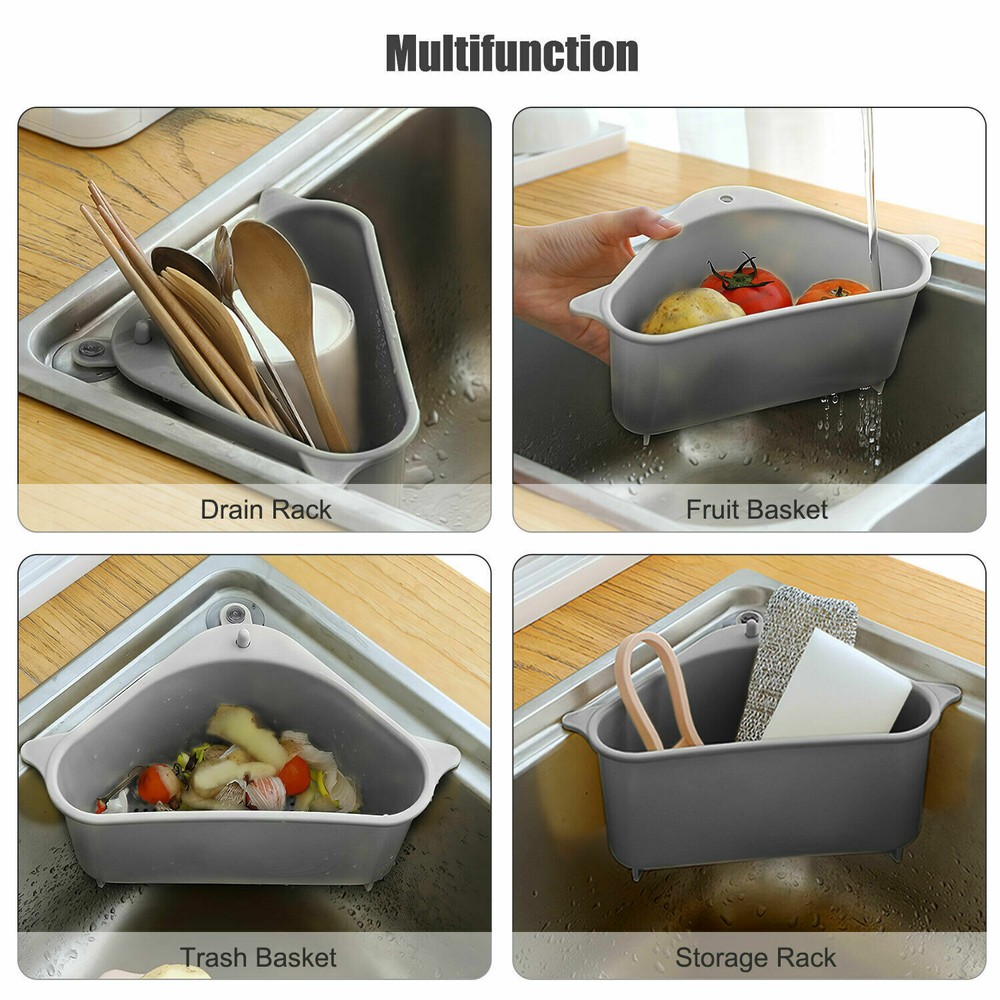 2 pack Triangle Colander Strainer Skimmer Basket Filter Drain Kitchen Sink Rack