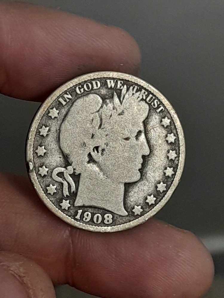 1908- O Barber Half Dollar #4