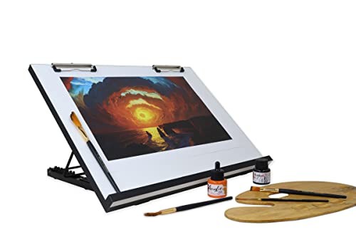 A3 Foldable Drawing Board with Clips 16"x21" White