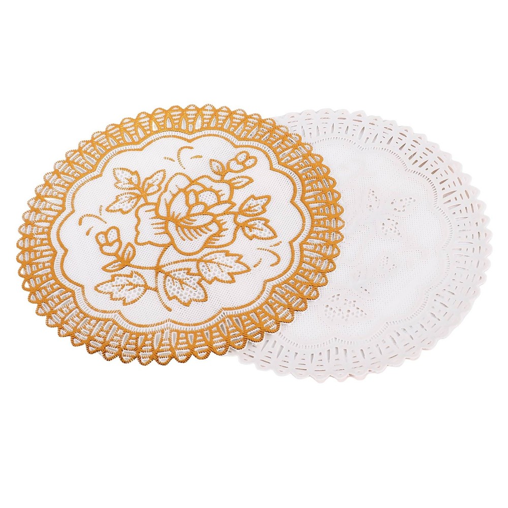 6 Exquisite Gold-tone Flower Dinning Table COASTERS SET U2B14671