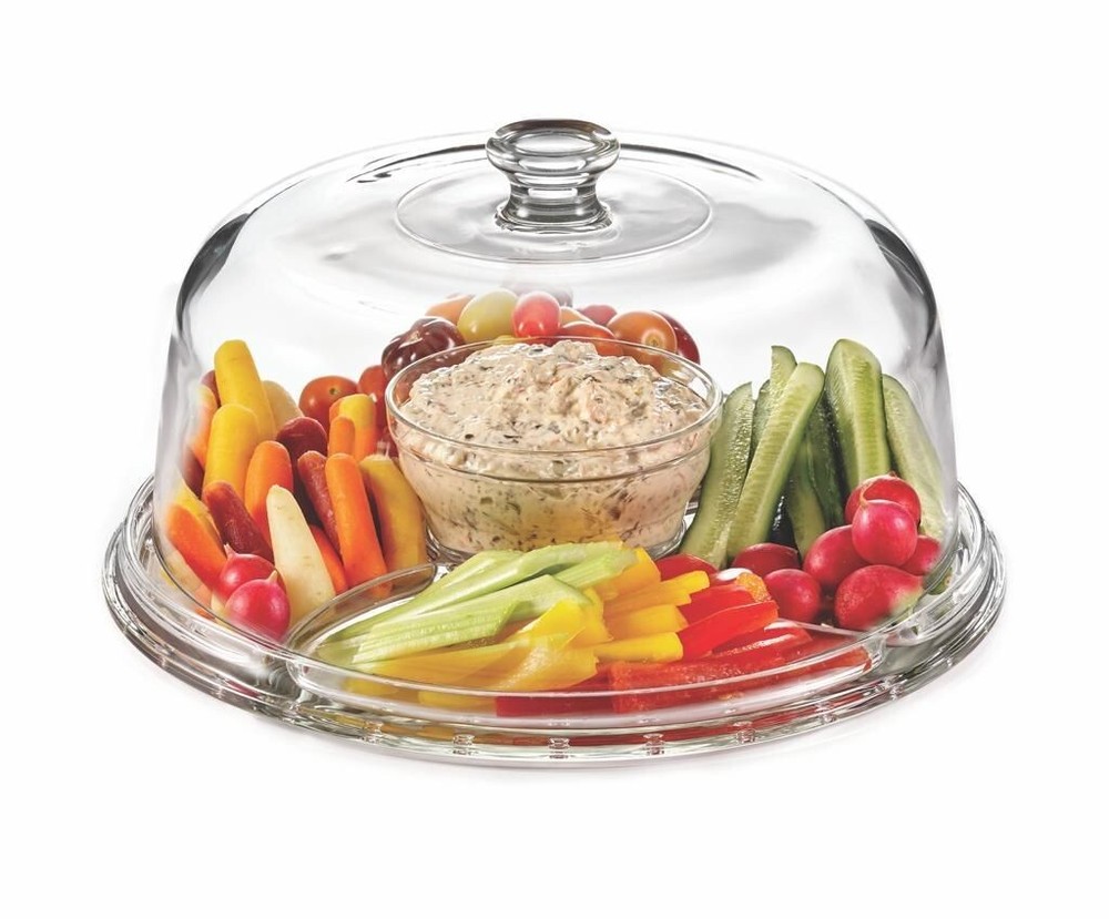 Versatile 6-in-1 Glass Cake Dome: Elegant Serving & Storage Solution Royalty Art