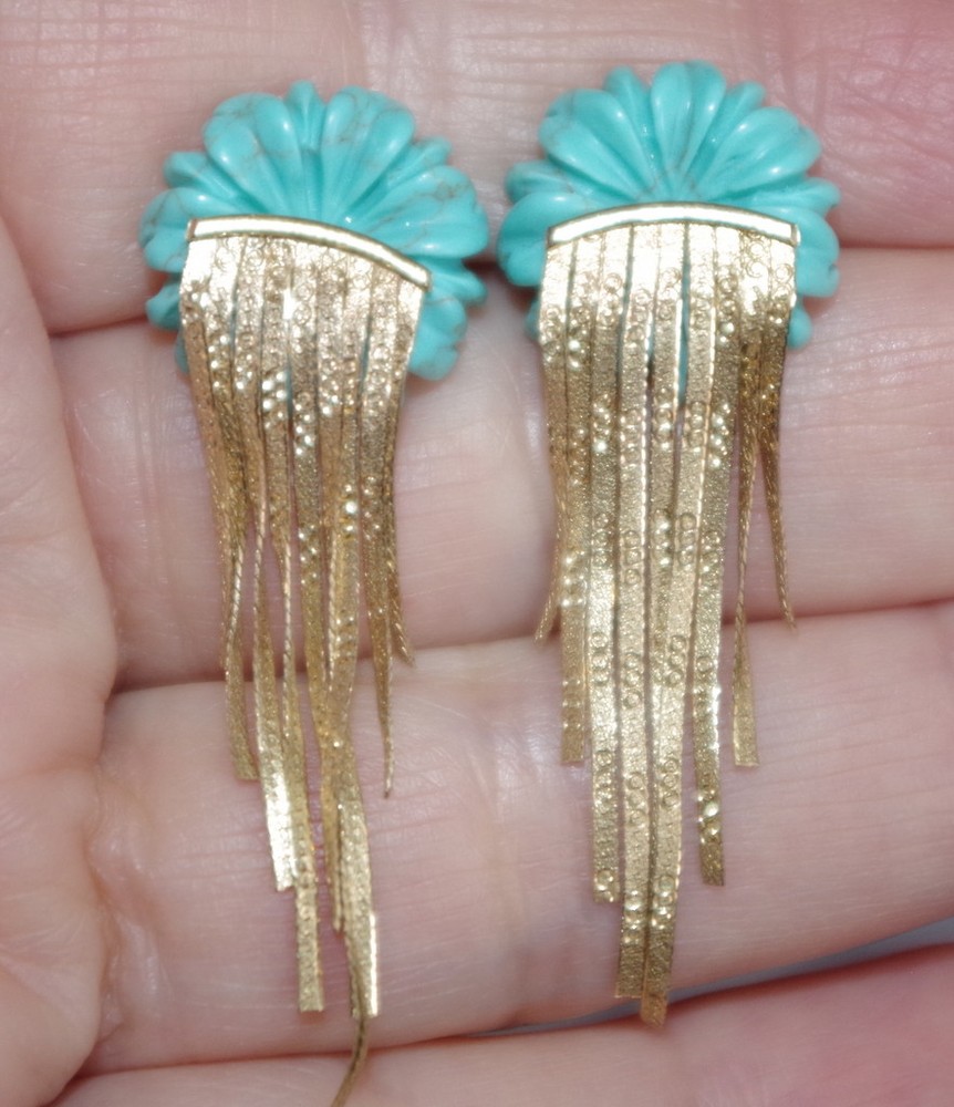 15MM Turquoise Flower Jackets For Stud Earrings Use With Any Studs Multi Listing