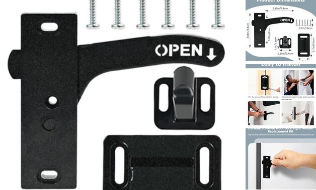 Replacement Kit for RV Screen Door Lock - Heavy-Duty Right Hand Handle, Secure