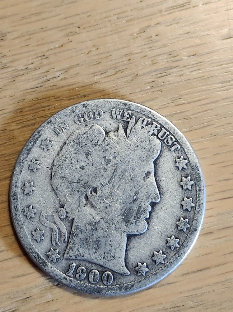 90% SILVER 1900 S BARBER HALF