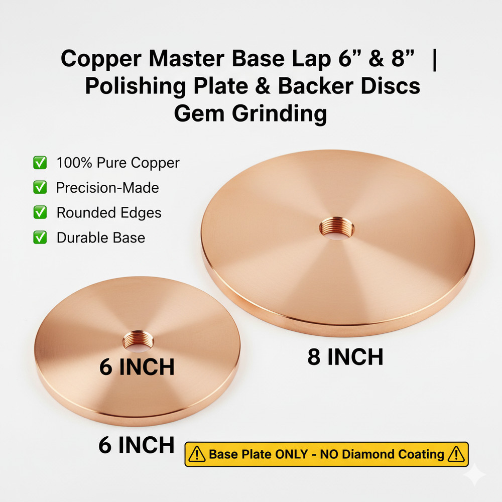 Copper Master Base Lapidary 8" Polishing Plate & Backer Discs | Gem Grinding