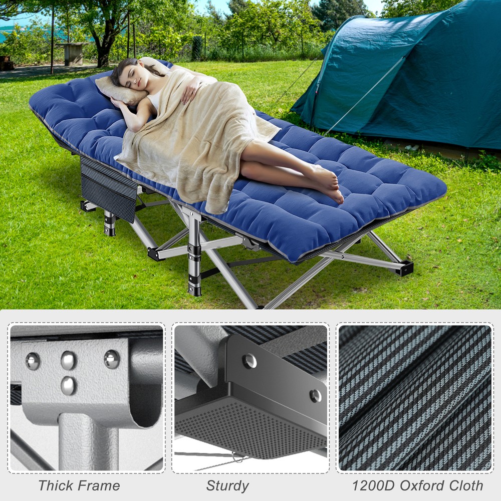 Barbella Folding Camping Cot folding Bed Military Cot Sleeping Bed With Bag Mat