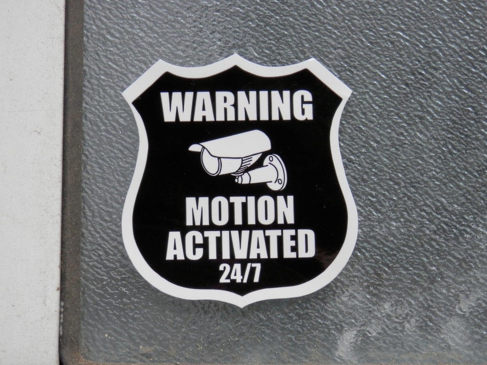 20 Surveillance lStickers WARNING MOTION ACTIVATED 24/7  white