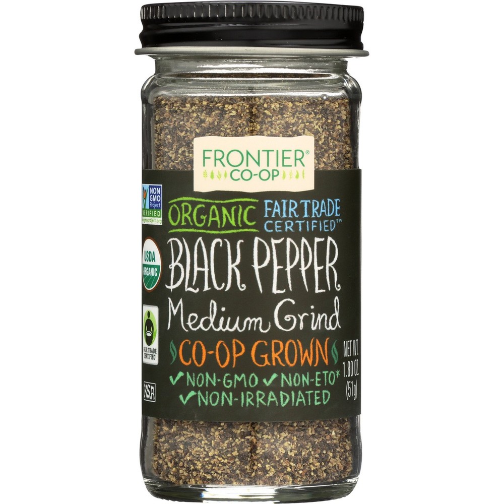 Frontier Co-Op Organic Black Pepper Medium Grind 1.8 Oz 3 Pack