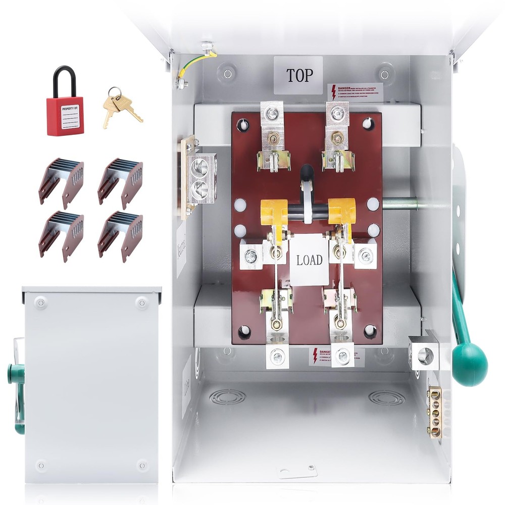 KUTTOLE 200A Generator Transfer Switch General Duty Generator, Silver